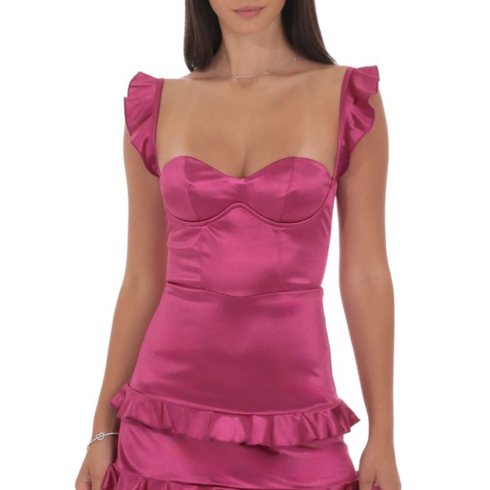 Lucy in the Sky Fuchsia Ruffled Chemise